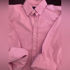 Ralph Lauren Pink Gingham Button Down Shirt XL Classic Fit